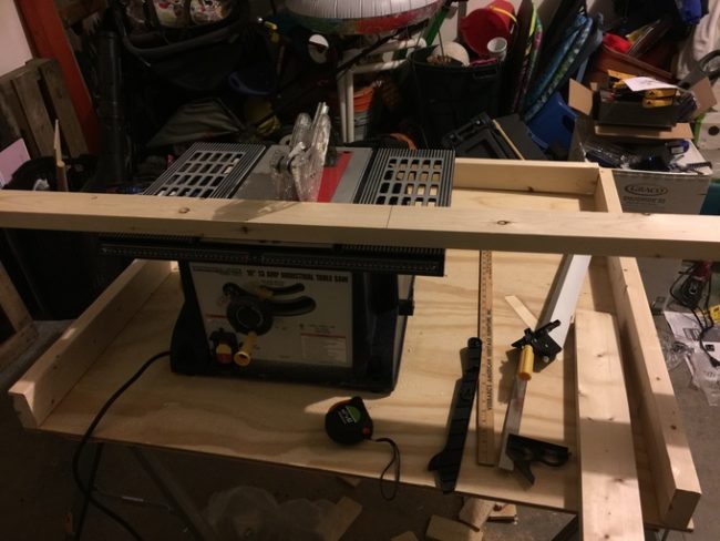 Using two-by-fours, he built out a frame that would encase the Minecraft box.