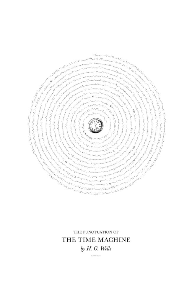 He started the endeavor with "The Time Machine" by H.G. Wells, and he quickly realized that the process of spiraling hundreds of marks into one cohesive design would prove to be tricky.