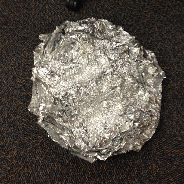 Crumple up some tin foil and use it as a scrubber for extra-dirty pots and pans.