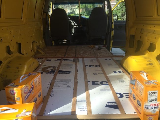 This was just the first round of insulation to be added to the van.