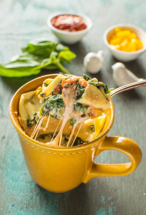 This perfectly portioned <a href="http://healthynibblesandbits.com/spinach-ricotta-lasagna-in-a-mug/#comment-524882" target="_blank">spinach ricotta lasagna</a> means no wasted leftovers. 