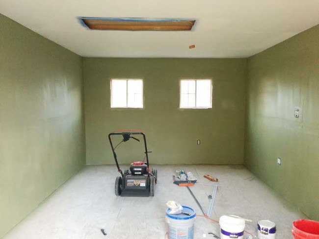 Here's what it looked like when the drywall was installed and painted. 