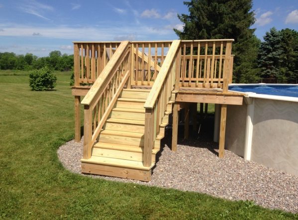 After months of hard work, he and his family were left with this gorgeous deck!