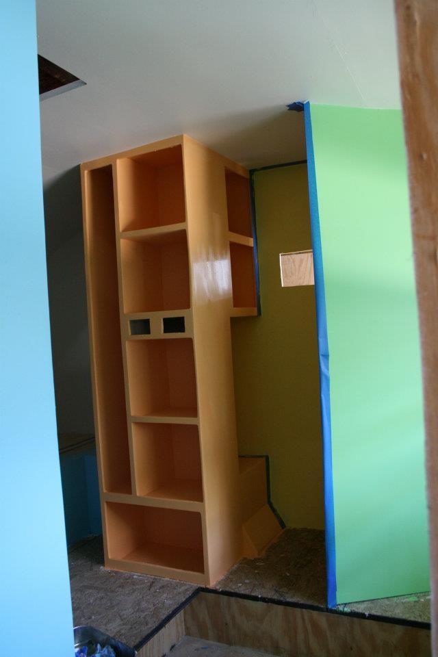 Bright paint colors helped it look light and open.