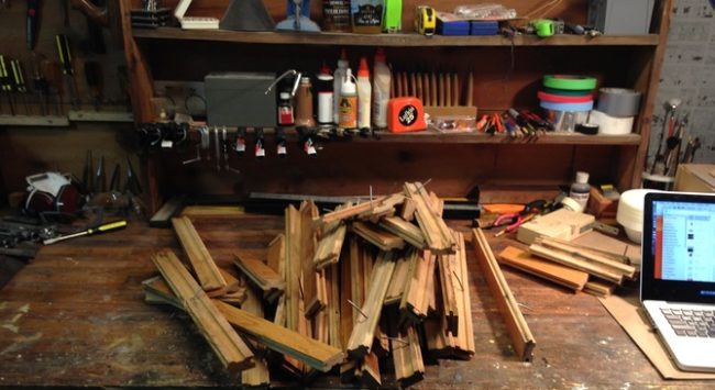 When crafter <a href="http://imgur.com/a/g8POn" target="_blank">2times30</a> came across these discarded floorboards, he took them home knowing that he could turn them into something great.