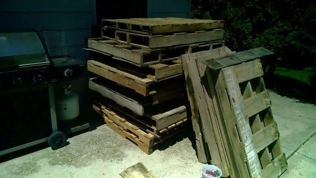 First, he found some one-time-use pallets that hadn't been treated with chemicals.