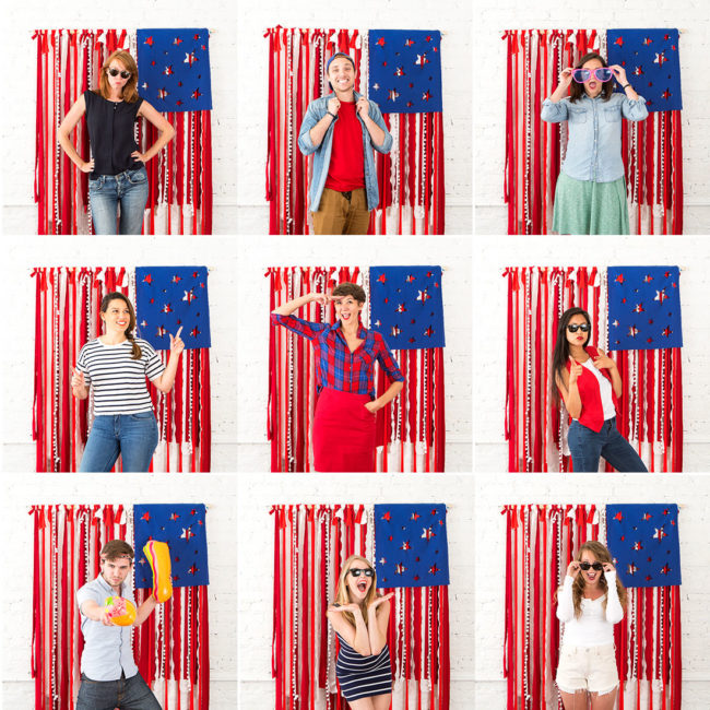 Set up an Instagram-ready <a href="http://www.brit.co/4th-of-july-photo-backdrop/" target="_blank">photo backdrop</a> in the yard and let your friends ham it up!