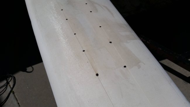 The hull tops had to be delaminated.