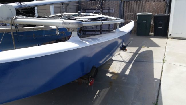 After a fresh coat of paint, the first hull was ready for some seafaring action.