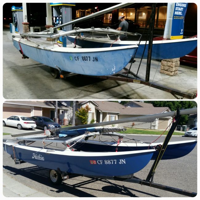 Check out these drastic before-and-after photos of the Hobie sailboat.