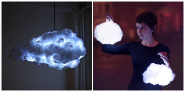 These <a href="http://blog.fantasykids.fr/2014/11/luminaire-chambre-bebe/" target="_blank">cloud luminaries</a> will help your kiddos drift off to dreamland.