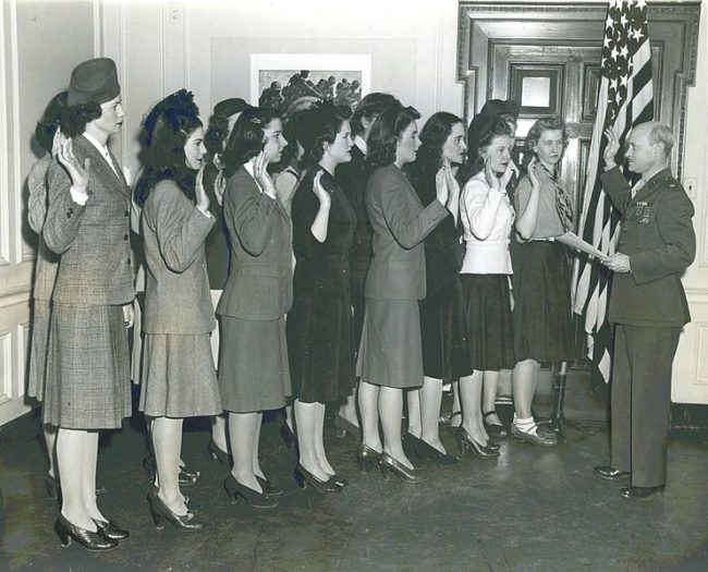 In 1943, these were the first women marines to be sworn in in the New York area.