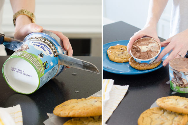 Pair your slice-and-bake cookies with a slice of ice cream. Ice cream sandwiches have never been easier!