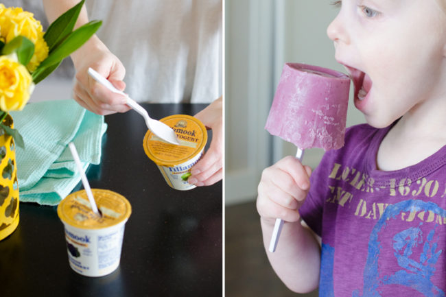 Freeze your favorite yogurt flavors for a quick and tasty popsicle treat.