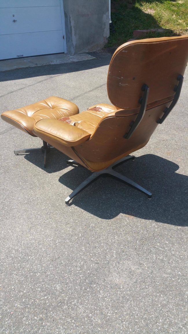 Buying a brand-new Herman Miller Eames lounge chair similar to this would cost almost $5,000 and a new replica would start out at around $500.