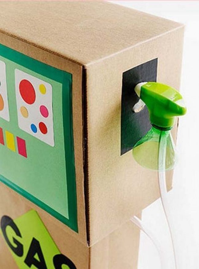 Create a gas <a href="http://coolmompicks.com/blog/2014/01/04/diy-toys-cardboard-boxes/" target="_blank">pump</a> to keep that new sports car on the go.