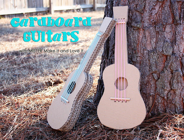 Your kids can practice on these mini <a href="http://www.makeit-loveit.com/2011/03/mister-make-it-and-love-it-series.html" target="_blank">guitars</a> before trying the real thing.
