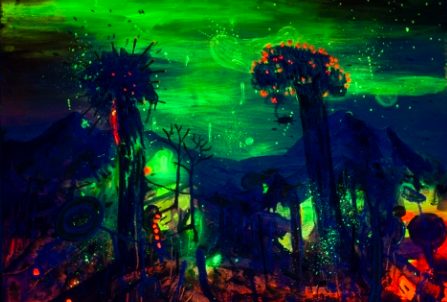 "Untitled Trees" in UV light.