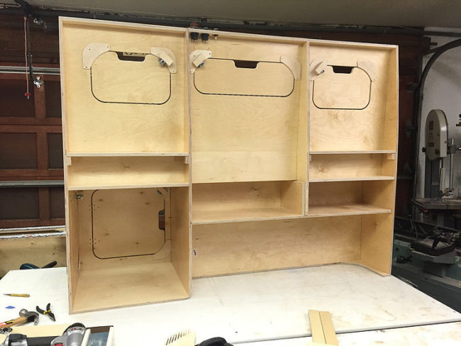 The cabinets came together rather quickly thanks to the precision of the CNC used to cut the pieces.