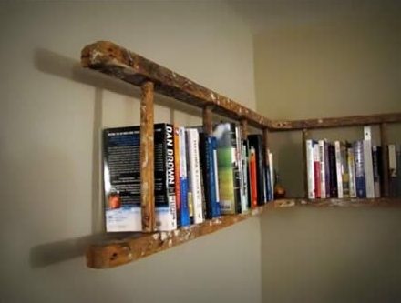 Nail an old ladder to the wall for a rustic look.