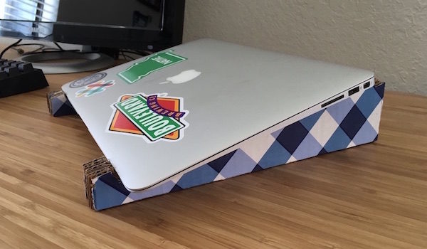 And BOOM, you've got a quick and dirty laptop stand for your desk.