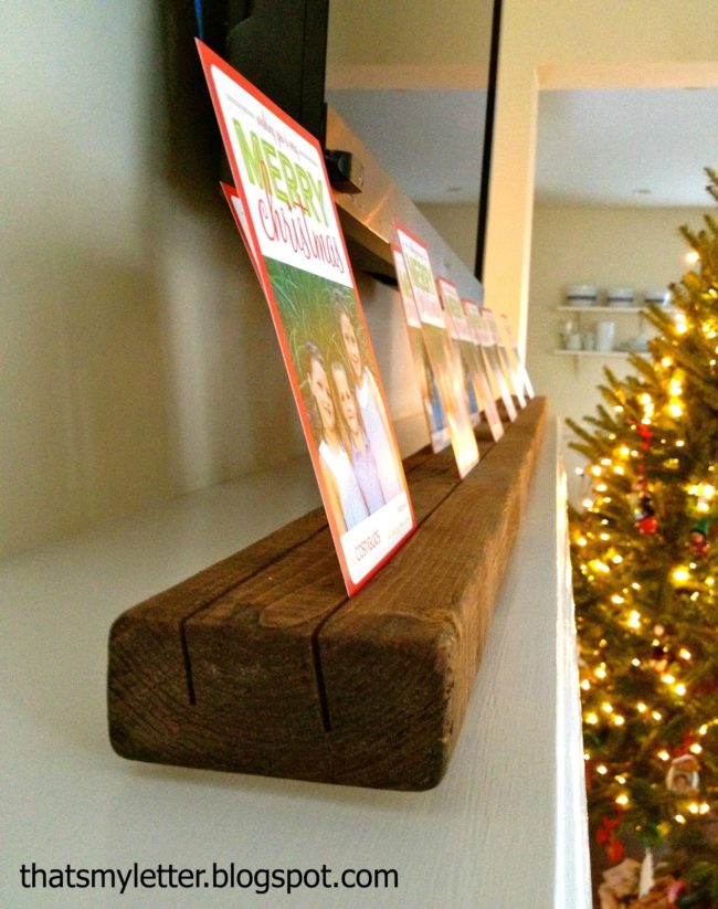 This <a target="_blank" href="http://thatsmyletter.blogspot.com/2012/12/c-is-for-card-holder.html">easy holder</a> finally gives you a place to display all of your Christmas cards.