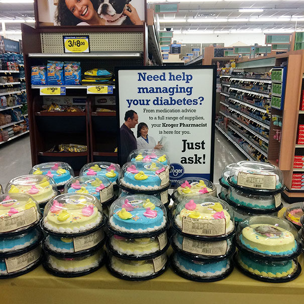 This health-conscious grocery store provides a warning with its sweets.