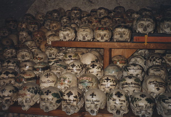 More than half of the skulls in the ossuary are decorated by their kin.
