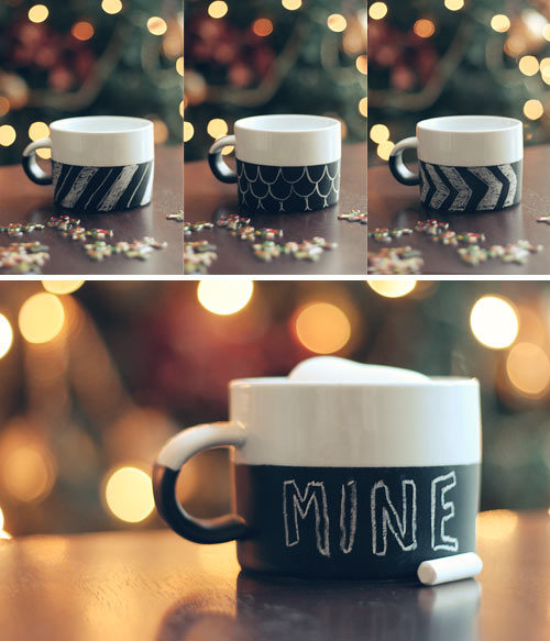 Personalize your <a target="_blank" href="http://witandwhistle.com/2011/12/14/diy-chalkboard-mug/">mug</a>!