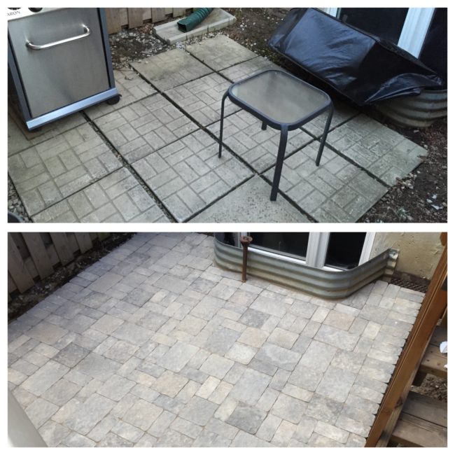 The before-and-after shot says it all. This patio looks like a million bucks.