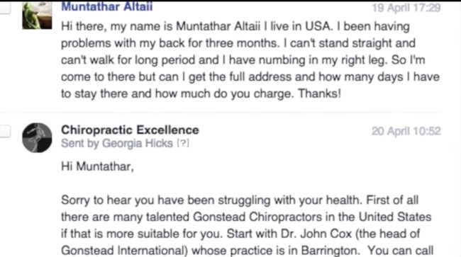 After spending three months bedridden, Altaii reached out to the <a href="http://www.chiropracticexcellence.com.au/" target="_blank">Gonstead Chiropractic</a> in Australia. This was his last resort, after all previous practitioners refused to work on him for fear of making his condition worse.
