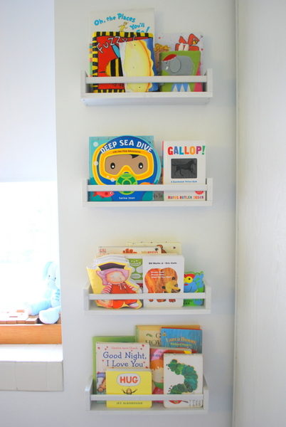 <a href="http://thesweetestdigs.com/beautiful-books-using-ikea-spice-racks-as-bookshelves/" target="_blank">Spice racks</a> can also give your nursery a pinch of style when it comes to storing your little one's favorite books.