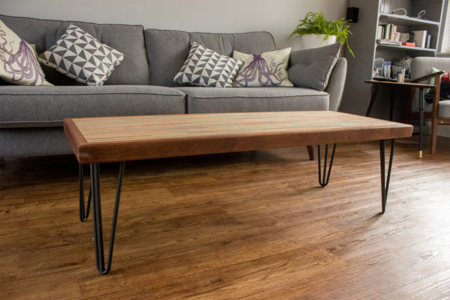 When he added the legs, this stunning coffee table really came to life!