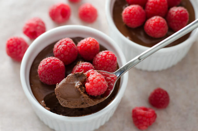 Obsessed with this <a href="http://cookeatpaleo.com/easy-dark-chocolate-pots-de-creme/" target="_blank">raspberry and dark chocolate pots de creme</a> recipe. OBSESSED.