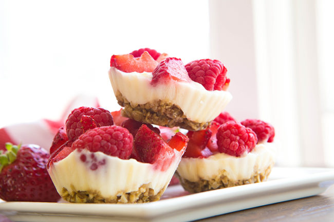 Bust out these <a href="http://skinnyms.com/froyo-berry-bites-recipe/?utm_content=bufferda6f7&amp;utm_medium=social&amp;utm_source=pinterest.com&amp;utm_campaign=buffer" target="_blank">froyo berry bites</a> when you need to impress guests with something that looks elegant and complicated, but is actually pretty simple.