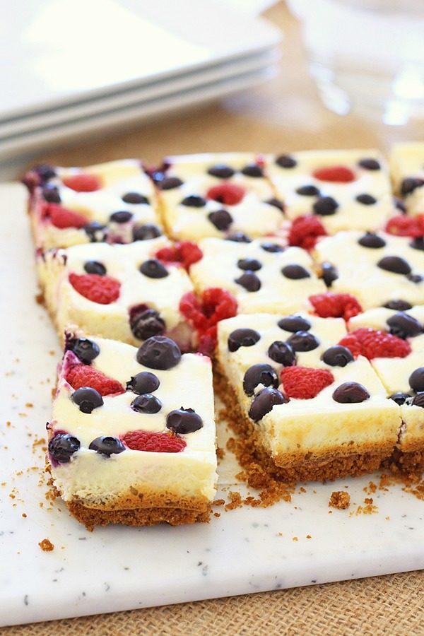 <a href="http://rasamalaysia.com/berry-cheesecake-bars/" target="_blank">Berries and cheesecake</a> form a squad I think we can all be jealous of. 