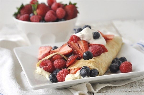 Me, I'll take these <a href="http://www.yourhomebasedmom.com/triple-berry-cream-cheese-crepes/" target="_blank">triple berry crepes</a>, please!