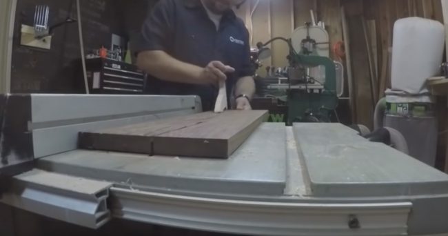 He needed to cut the walnut wood down to size.