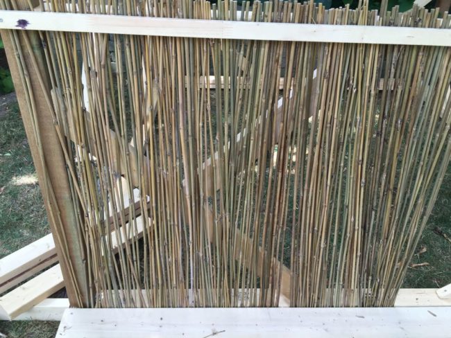 Time for the bamboo. Don't worry, it's special bamboo fencing. No need to add each piece separately.