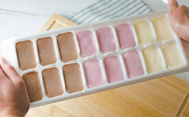 Add these ice cream cubes to milk for a flavor boost.