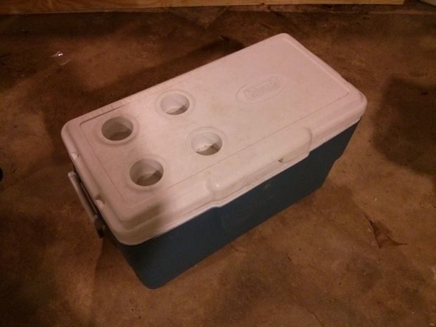 First his friend gave him this old, unwanted cooler.