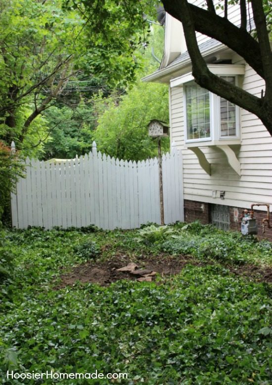 They started their deck DIY by clearing out the required space in their backyard. 