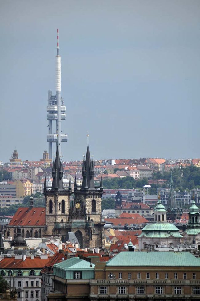 Meet the &#381;i&#382;kov Television Tower standing proudly above the city skyline.