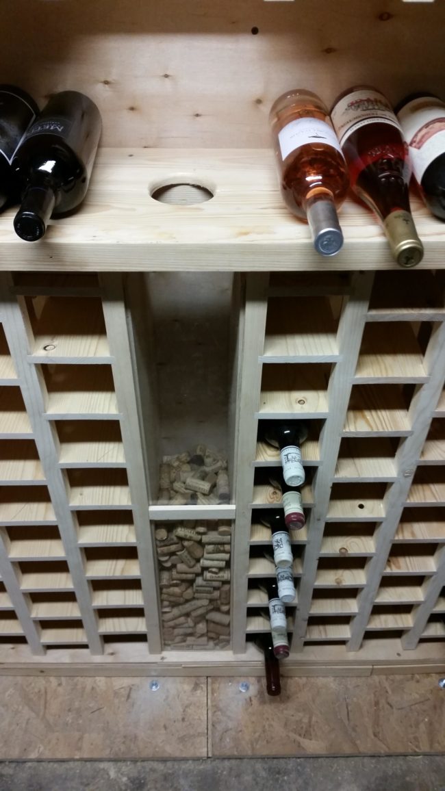 He even added a cork drop to serve as a visual reminder of the number of bottles he's gone through.