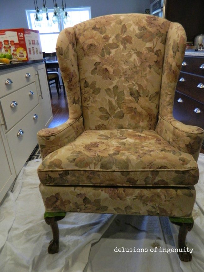After toying with taking on the reupholstery job herself, she came up with the idea to paint the chair.
