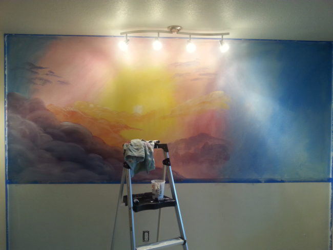 After it was dry, she got straight to work. Ejchristian86 used acrylics to paint this gorgeous sky in just one day.