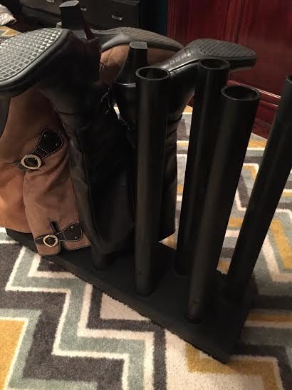 Storing riding boots is always a pain. If you have knee-high boots, this <a href="http://www.hometalk.com/12303877/boot-storage-diy-pvc-pipes" target="_blank">rack</a> is perfect!