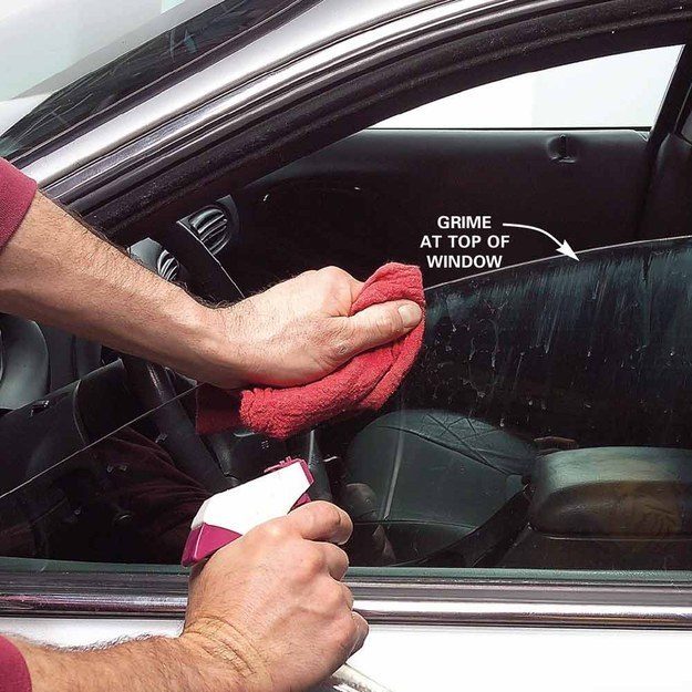 Don't forget to roll down your windows while cleaning them in order to eliminate grime that collects at the top.