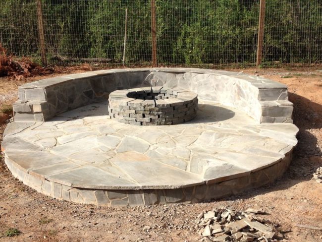 All that was left to do was install the fire pit with a kit he purchased from a local retailer.