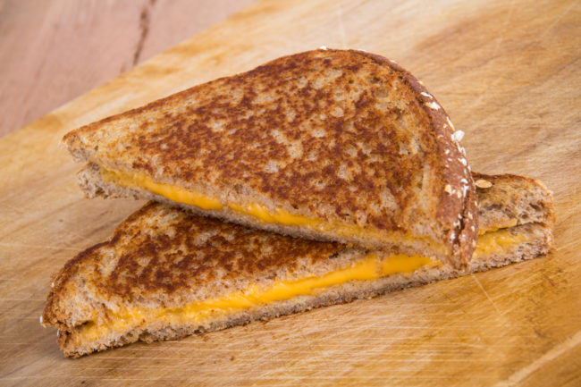 <strong>Life Hack: </strong>You can quickly make a grilled cheese by doing the same thing you'd do in a pan in a toaster turned on its side.